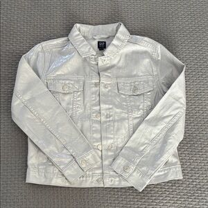Excellent condition - GAP Kids Shiny Silver Jean Jacket